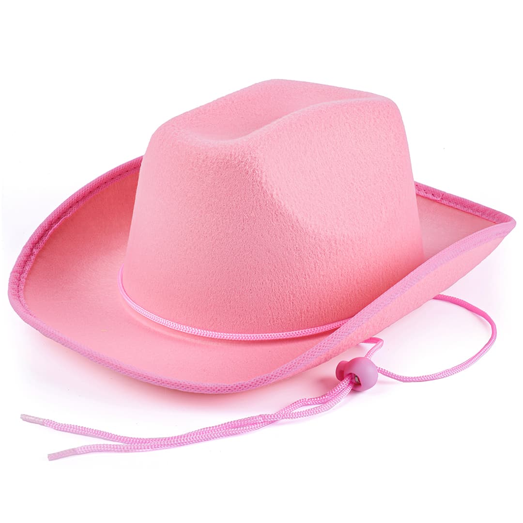 Шляпа Ковбой (мини), со шнурком для затягивания, Розовый, 1 шт.