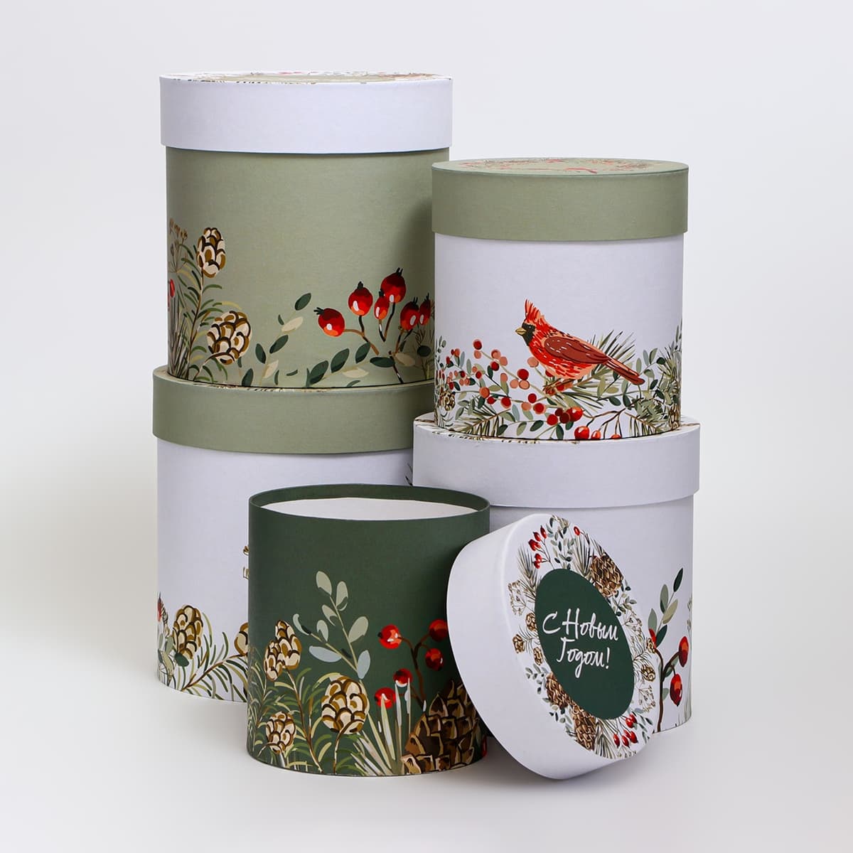 Шляпная коробка «Счастливого Нового года», 16 х 16 см