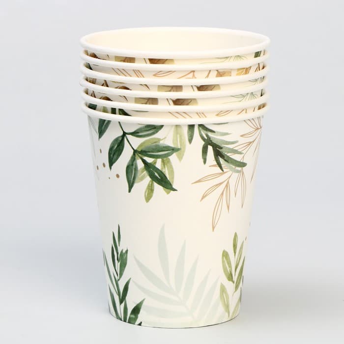 Стакан бумажный "Природа", 250 мл,набор 6 шт