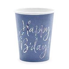 Стакан Happy B day синий 220мл/6шт