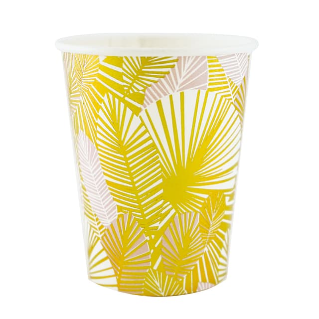 Стаканы бумажные "Листья Золото" с золотой печатью Стаканы бумажные "Листья Золото" с золотой печатью