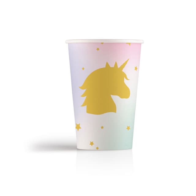 Стаканы Голова Единорога золотая 250мл/6шт Стаканы Голова Единорога золотая 250мл/6шт