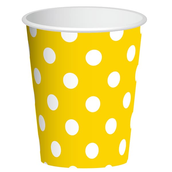 Стаканы Желтые в белый горох 6шт