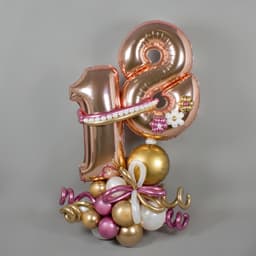 Стойка из шаров с воздухом «Розовый блеск»