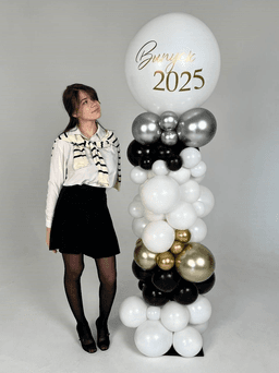 Стойка из шаров с воздухом «Серебро и Золото»