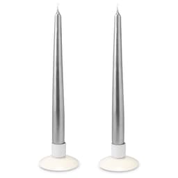 Свеча Античная Серебряная металлизированная / 1 шт. / Размер: 2,3*25 см.