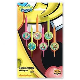 Свеча д/торта Губка Боб/6шт/