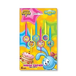 Свеча д/торта Смешарики/6шт/