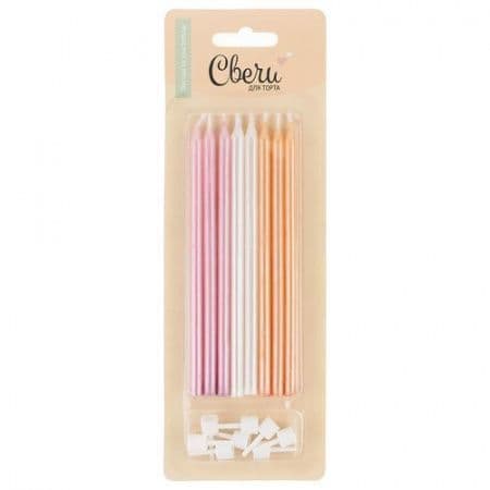 Свеча для торта Нежный микс Перламутр 12см 8шт Свеча для торта Нежный микс Перламутр 12см 8шт