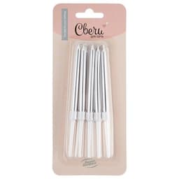 Свеча для торта Серебро Металлик 0,6*8см 10шт.