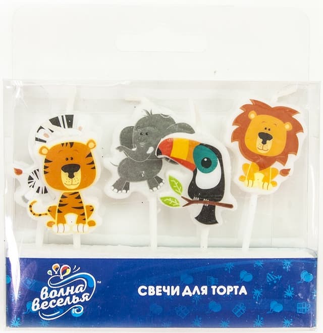 Свеча Фигура, Джунгли, 6 см, 5 шт. Свеча Фигура, Джунгли, 6 см, 5 шт.