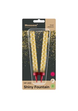 Свеча Фонтан для торта, 30 сек, Золото, 10 см, 2 шт.