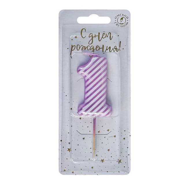 Свеча тортовая "1" Гламур Свеча тортовая "1" Гламур