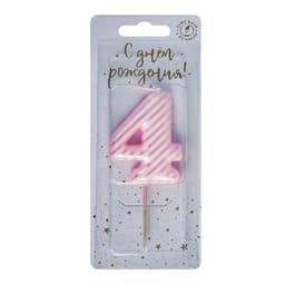 Свеча тортовая "4" Гламур