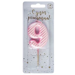 Свеча тортовая "9" Гламур