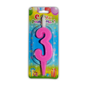 Свеча тортовая цифра 3