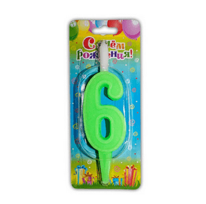 Свеча тортовая цифра 6 Свеча тортовая цифра 6