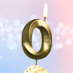 Свеча-цифра "0" Витая золото