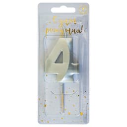 Свеча-цифра "4" Витая серебро