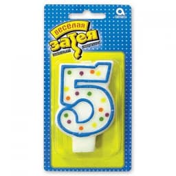 Свеча - цифра "5" 7,6см/А