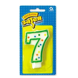 Свеча - цифра "7" 7,6см/А