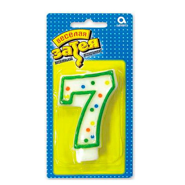 Свеча - цифра "7" 7,6см/А Свеча - цифра "7" 7,6см/А