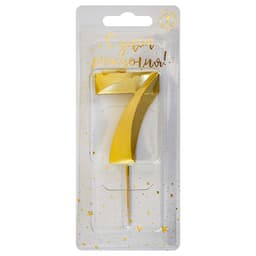 Свеча-цифра "7" Витая золото