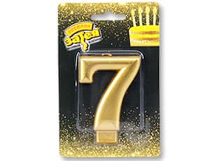 Свеча-цифра Золотая "7" /8см/V