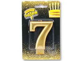 Свеча-цифра Золотая "7" /8см/V