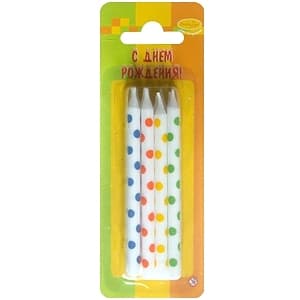 Свечи белые в горошек