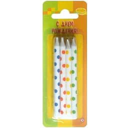 Свечи белые в горошек