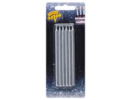 Свечи д/торта Серебряные 10см 12шт