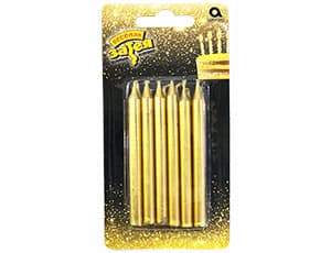 Свечи д/торта золото 8см12шт/V Свечи д/торта золото 8см12шт/V