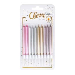 Свечи тортово-коктейльные Микс Ассорти Металл с держателями