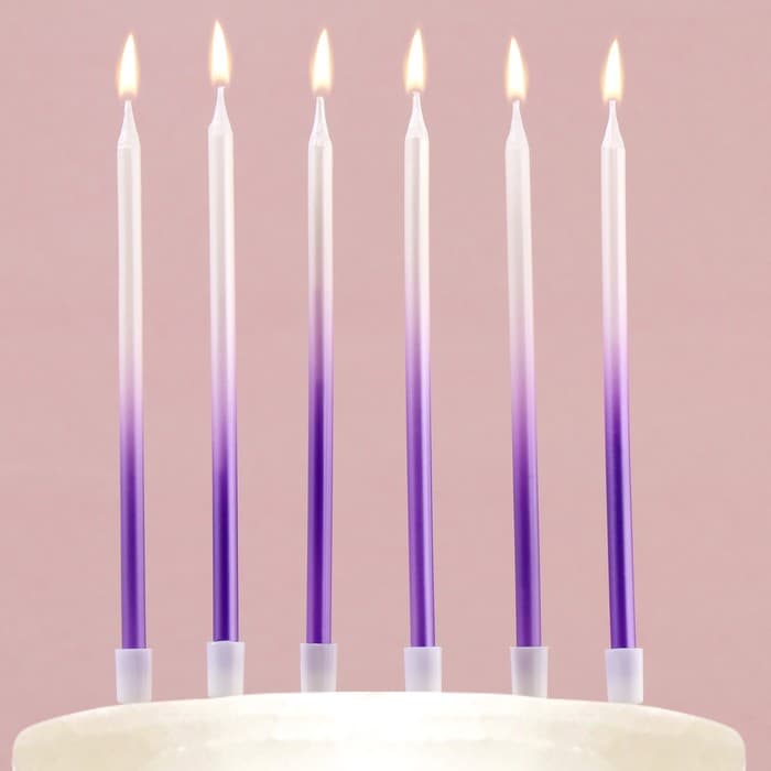 Свечи в торт "В твой особенный день", фиолетовые, 6 шт.