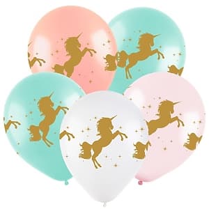 Т Шар 12 Единорог ассорти,пастель- металл