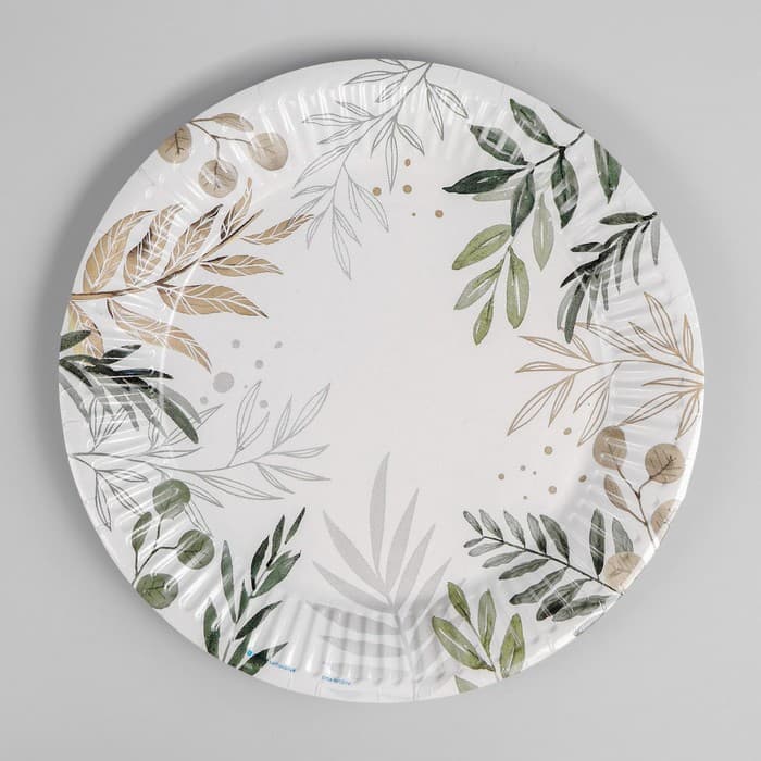 Тарелка бумажная "Природа", (18 см) , набор 6 шт