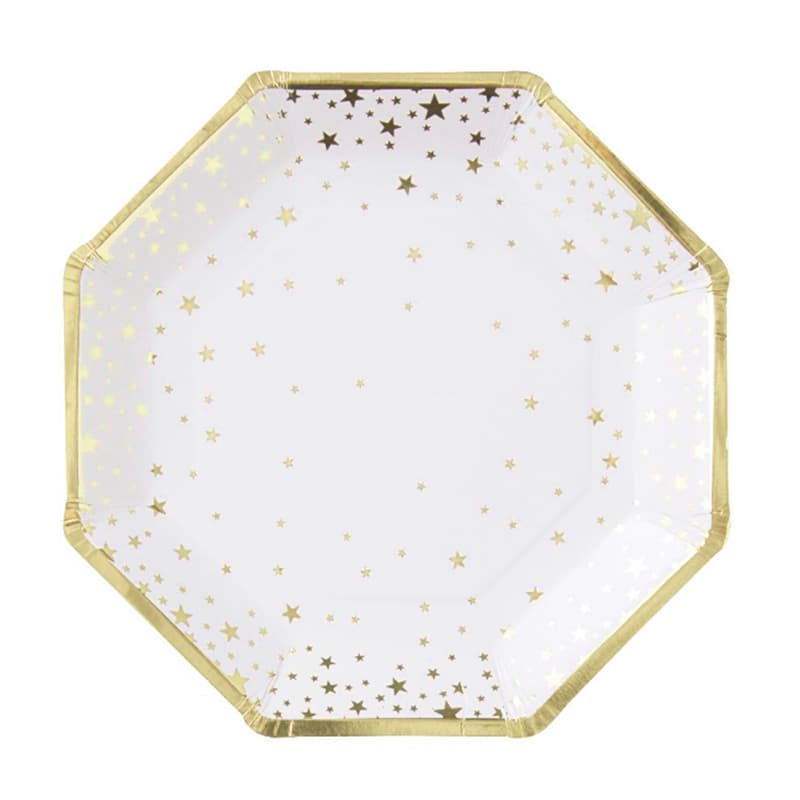 Тарелка фигурная Звездная россыпь золото 18см/6шт