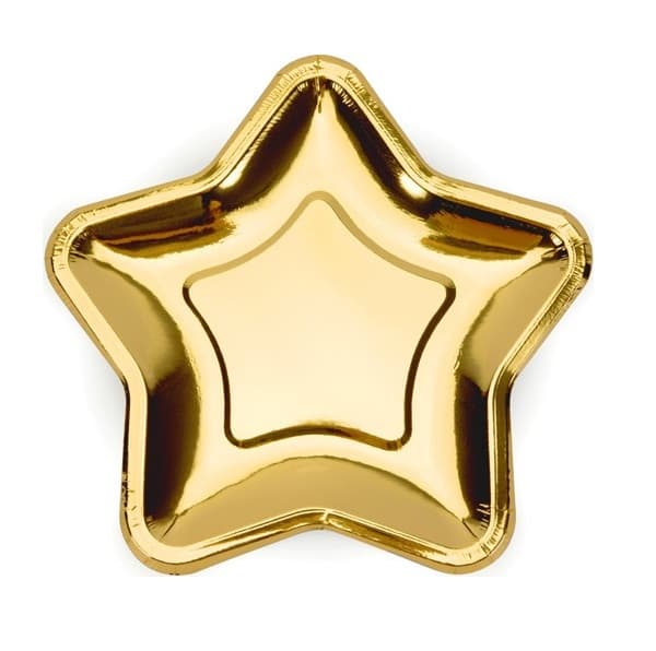 Тарелка Звезда золото металлик 18см/6шт Тарелка Звезда золото металлик 18см/6шт