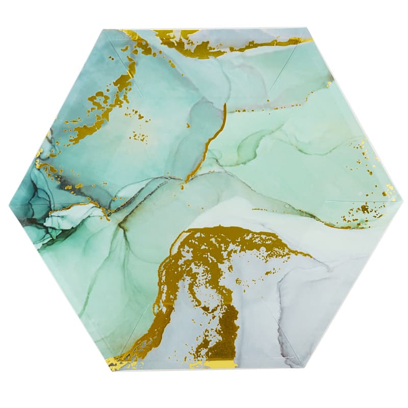 Тарелки 18см “Мрамор” Небесно-голубой, 6 шт.