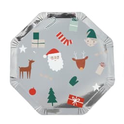Тарелки многогранник 18 см "Новый год" / набор 6 шт. /