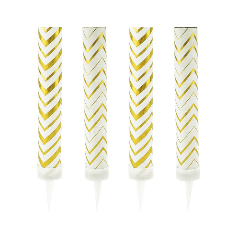 Тортовая свеча "Зигзаг" Золото 10 см, 30 сек. / 4 шт. /