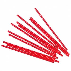 Трубочки красные в белую точку/12шт Трубочки красные в белую точку/12шт