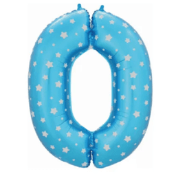 Цифры 100 см голубые 0