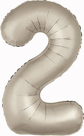 Цифры 100 см кремовые Slim сатин 2