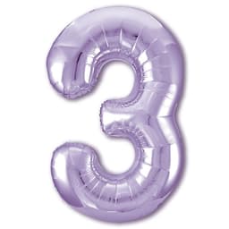 Цифры 100 см сиреневые Lavender Slim 3