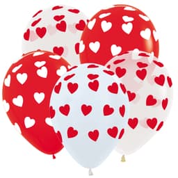 V 12"/ 30 см Сердца классические, Ассорти Пастель