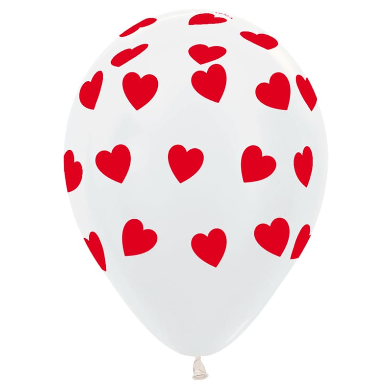 V 12"/ 30 см Сердца классические, Ассорти Пастель