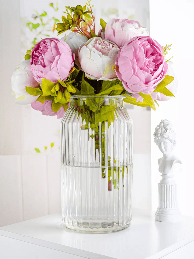 Ваза для цветов стеклянная "Рельеф" 23 х 15 см Ваза для цветов стеклянная "Рельеф" 23 х 15 см