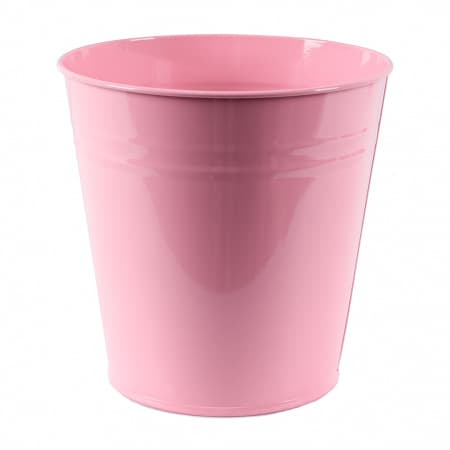 Вазон металлический без ручек Розовый Высота-20,5см 5л